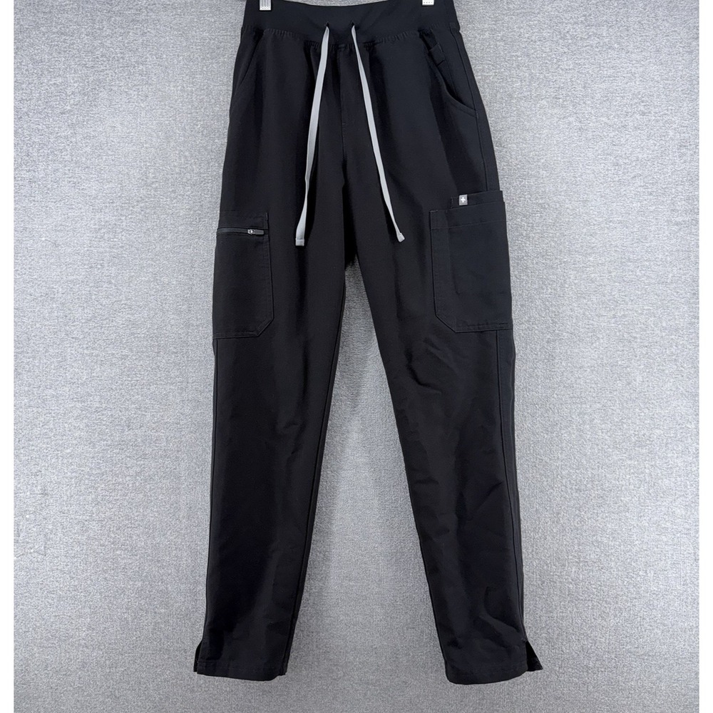 FIGS Yola High Rise Slim Scrub Pants Women Size XS Black Medical